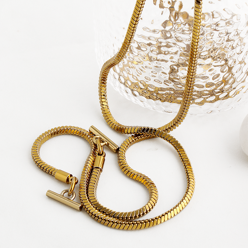 方蛇骨3.5mm茶金色高端包包肩带链条方形蛇链配OT扣包带链金属链 - 图0
