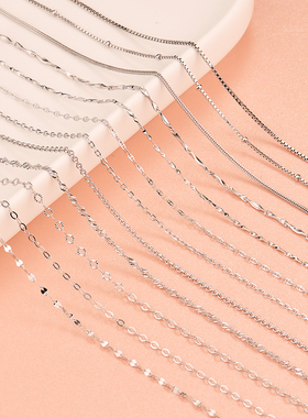 新款纯银项链女925银简约锁骨链无吊坠日韩气质裸链不掉色银链子