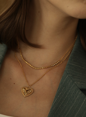 ins法式复古轻奢送女友心形吊坠