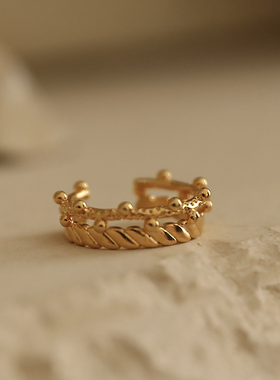 皇冠开口叠戴戒指双层高级感小众