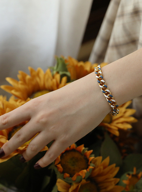 小众joys蓝白链条欧美风潮流手链