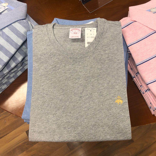 美国BrooksBrothers布克兄弟纯色休闲圆领纯棉短袖经典T恤打底衫 - 图2