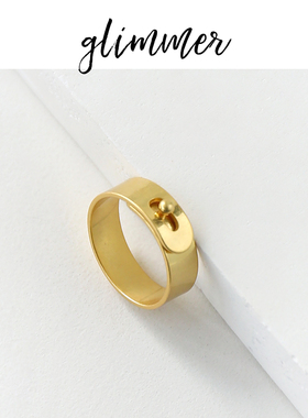 铜镀金法式简约搭扣戒指