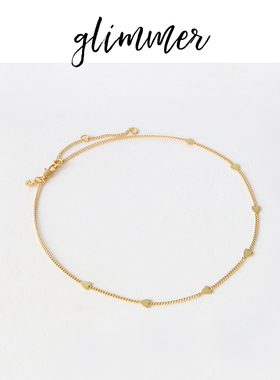 铜镀金爱心造型法式项链女