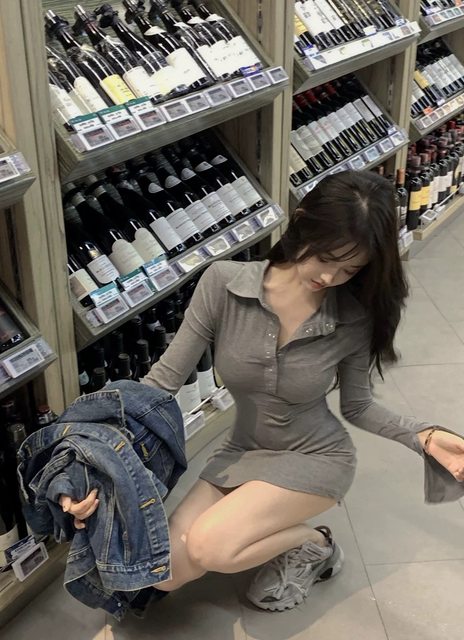 Pure polo collar long sleeve base dress