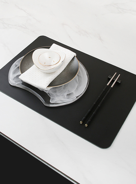 雅龙简约样板房间餐具套装餐桌餐盘摆件酒店金边西餐盘样板间摆件