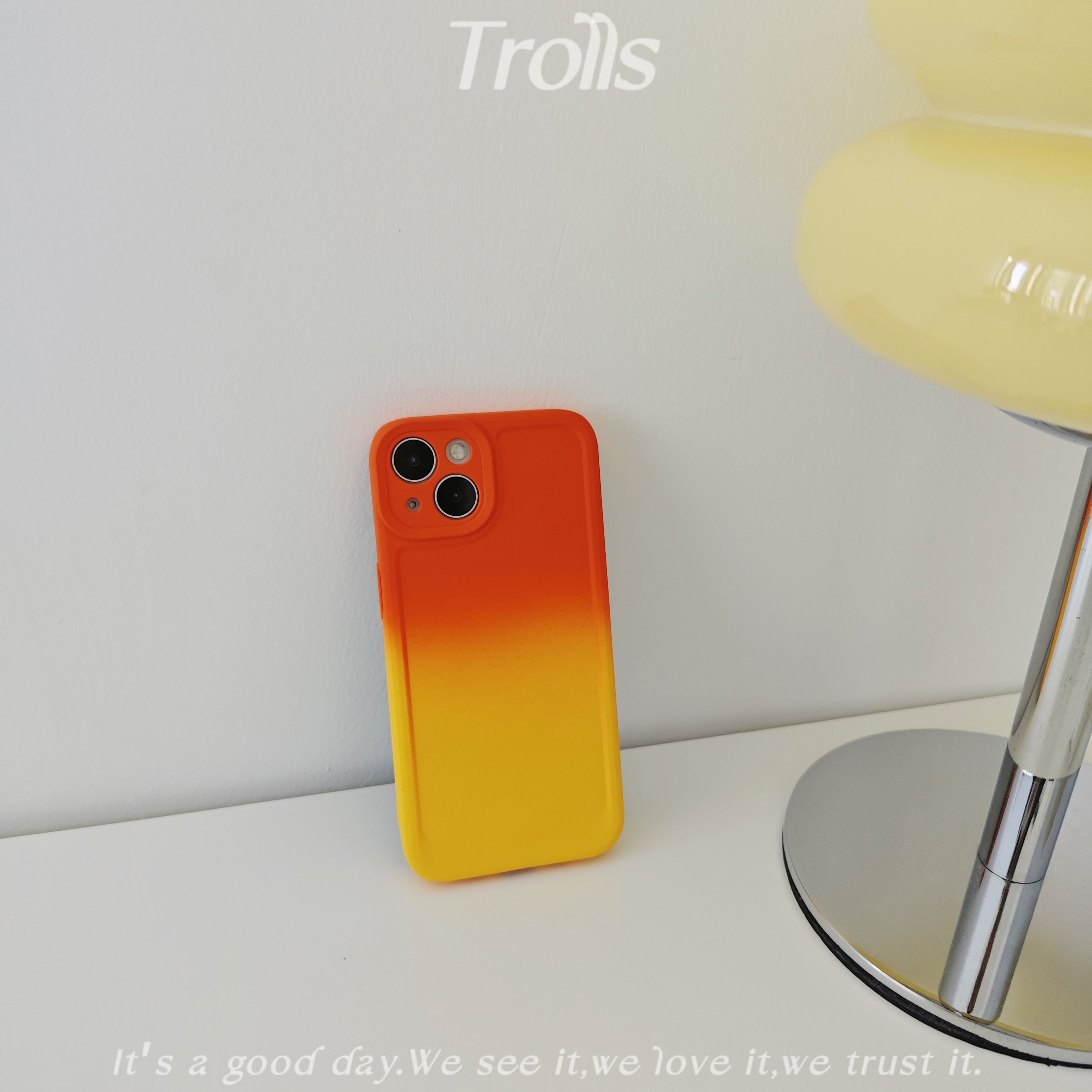 Trolls【落日】小众高级感ins橙黄渐变手机壳适用华为mate60pro小米14荣耀90全包软壳iphone15promax潮reno11-图1