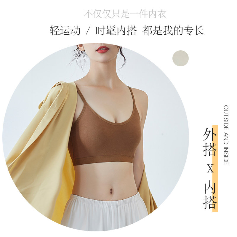 女无钢圈薄款聚拢运动吊带一体裹胸 少婷抹胸