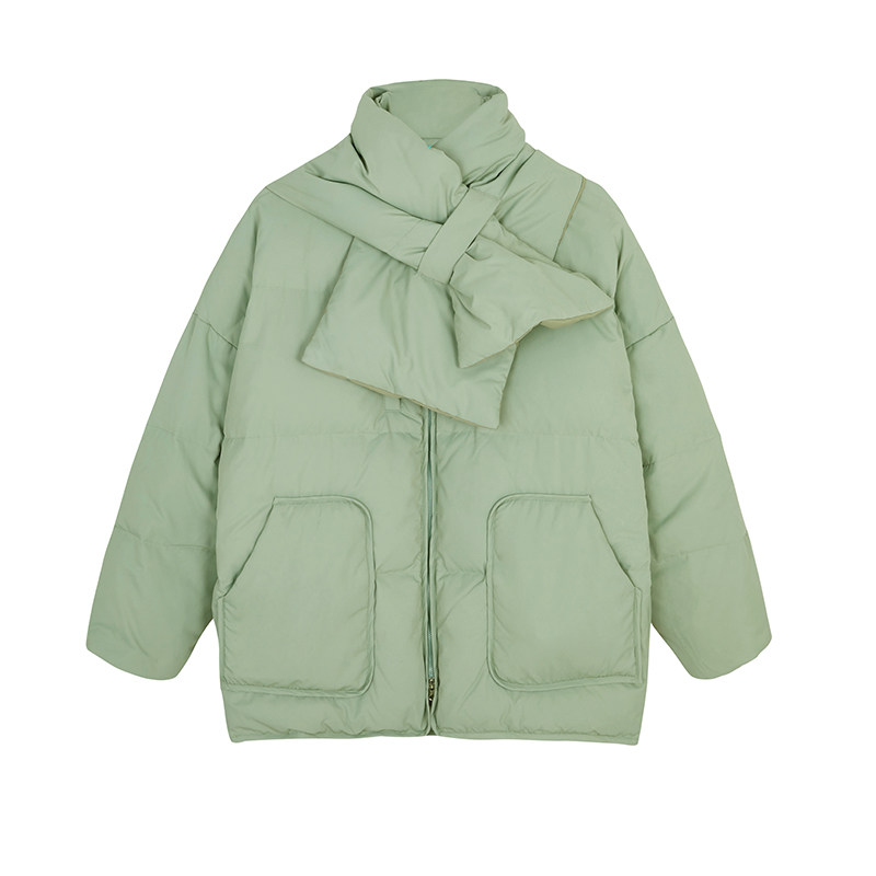 howl牛油果绿短款宽松围巾领羽绒服 HOWLSTUDIO服饰羽绒服