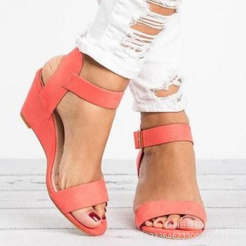 women summer Wedge High heels Platform shoes sandal shoe凉鞋 - 图1