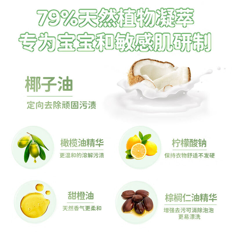 立白好爸爸亲肤洗衣液宝宝儿童婴儿手洗洗衣液椰子油精华双重去污,淘宝优惠券,粉丝福利购,淘宝优惠卷