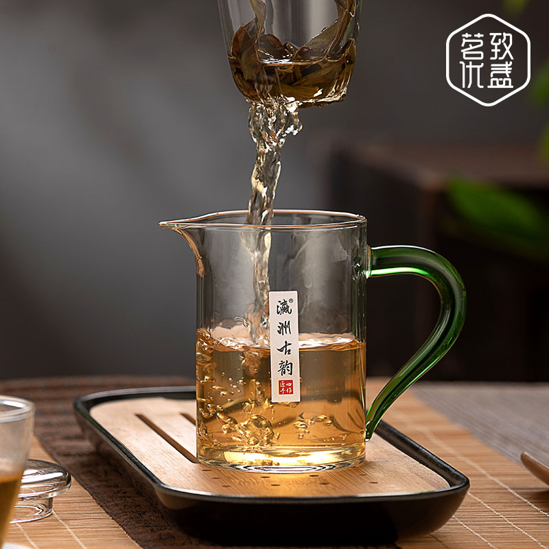 全玻璃加厚冲泡茶壶花茶绿茶红茶杯三件杯单壶日式茶水分离公道杯 - 图0