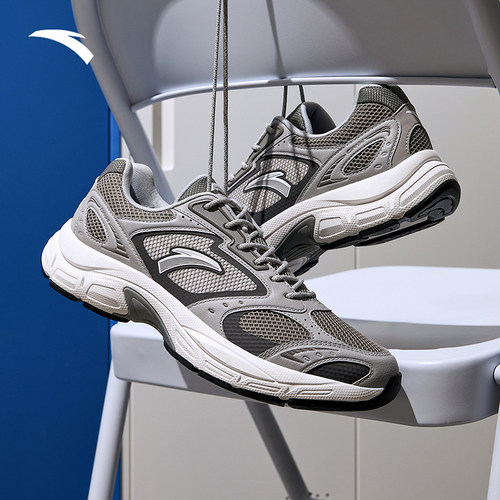 安踏千禧8丨银色复古休闲鞋男2025冬季新款透气运动鞋子112528891 - 图2