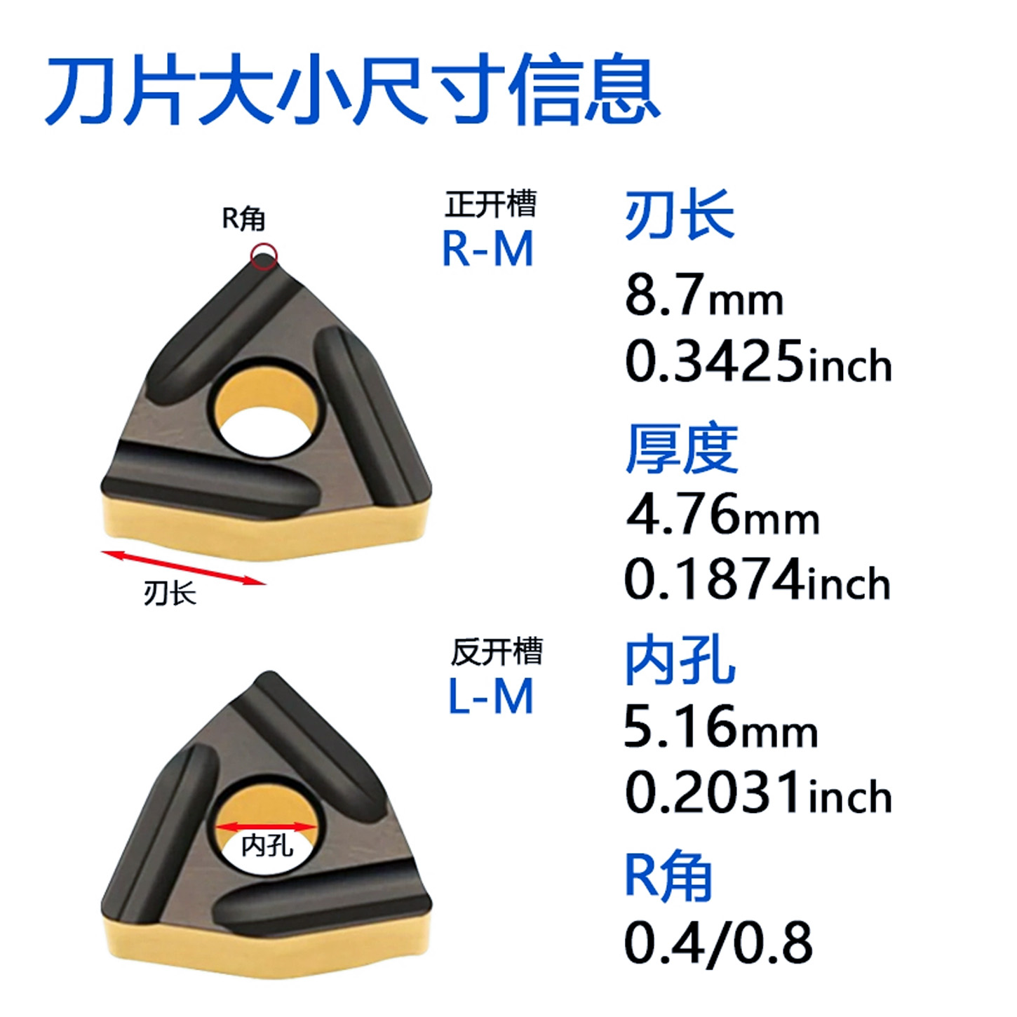 株洲哈德斯通桃型开槽数控刀片WNMG080404L-M HS8125双色钢件专用 - 图0