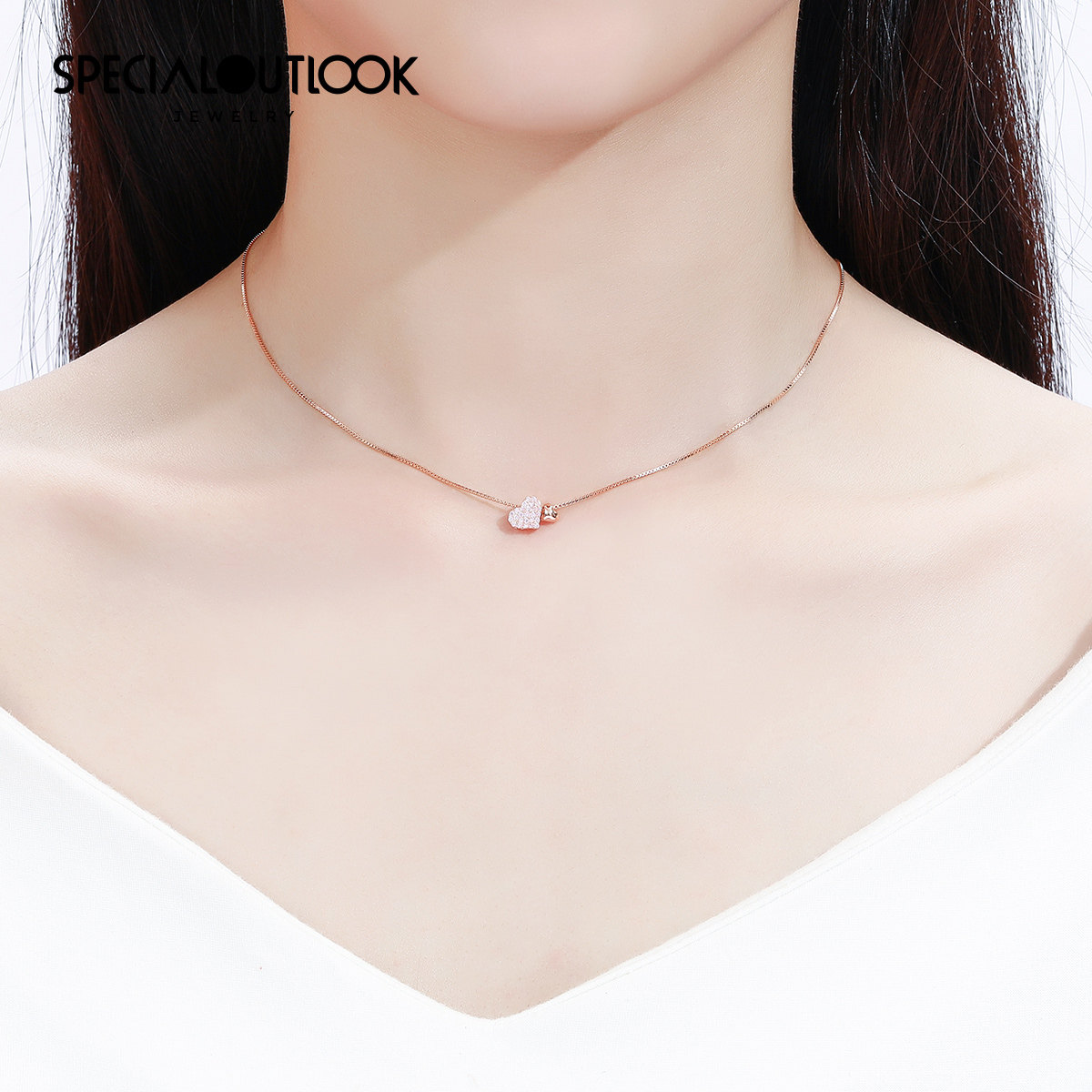 镶施华世洛奇锆秋款新款纯银锁骨链 specialoutlook项链