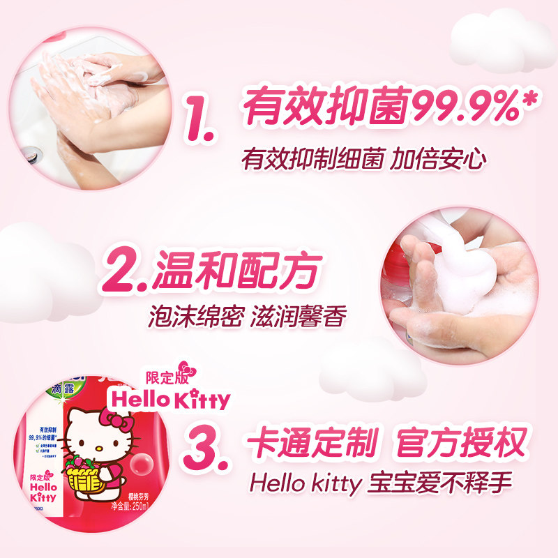 滴露泡沫杀菌樱桃兰花抑菌瓶洗手液 润至仁洗护洗手液