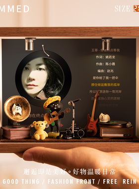 王菲相框摆台创意桌面小屋摆件照片手工音乐专辑微缩手办创意礼品