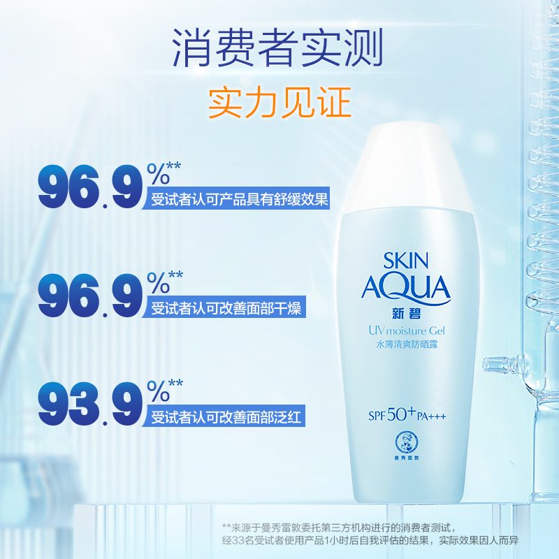 【曼秀雷敦】新碧双重保湿水感防晒霜防紫外线隔离乳小金帽美白女