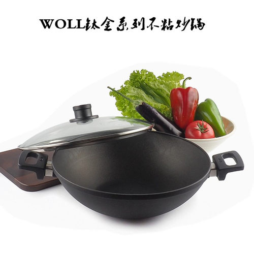 德国Woll弗欧尊贵钻石系列中式不粘炒锅30/32/34cm钛金36双耳煎锅 - 图2