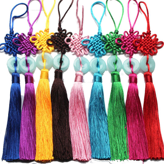 小中国结挂件6盘带玉蝴蝶结特色中国风工艺装饰出国送老外礼品