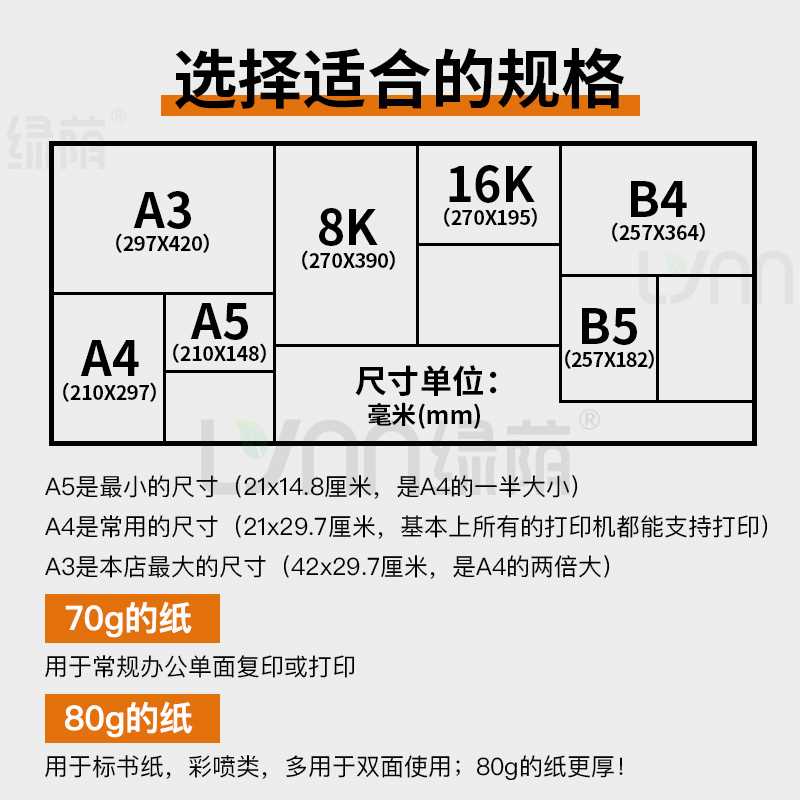 绿荫a4打印纸500张70g加厚80克A4纸打印复印资料办公用纸a4纸白纸-图2