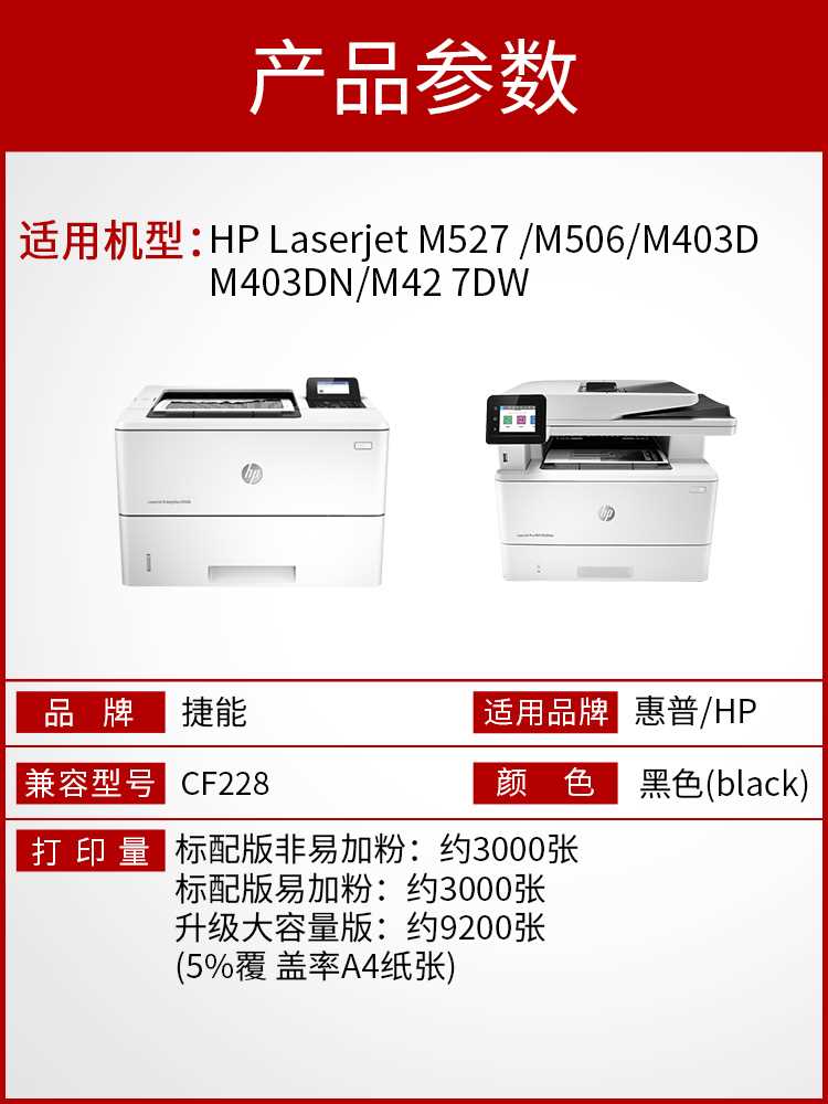 捷能适用惠普CF228A硒鼓HP28A M427DW M403D M403DN M403n碳粉墨-图0