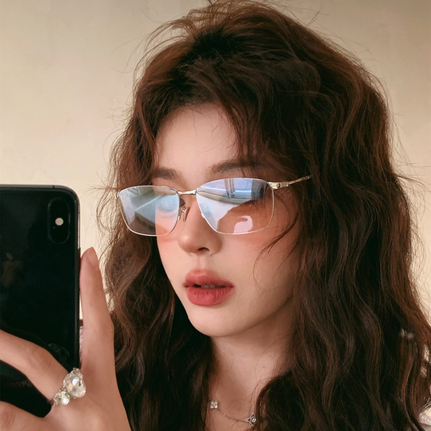 2026新款金属框架吊丝眼镜女高级感渐进水银色时尚防紫外线太阳镜,淘宝优惠券,粉丝福利购,淘宝优惠卷