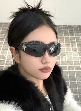 Y2K千禧风一体式飞行员遮阳墨镜