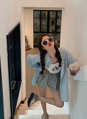 复古网红同款度假墨镜方形街拍女