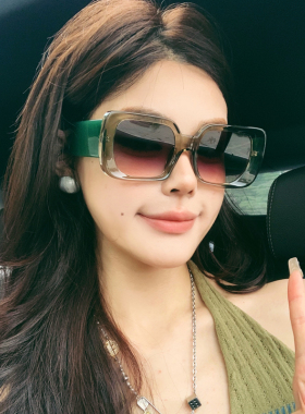 2025新款高级感茶色墨镜女款潮大框方形方圆脸夏季遮阳太阳眼镜男