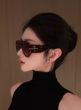 飞行员超大框玳瑁色防紫外线墨镜