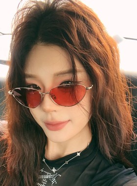 复古新款金属猫眼墨镜女高级感