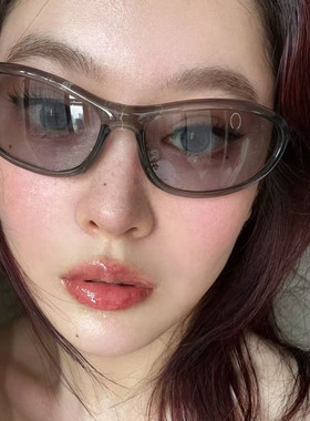 jennie同款灰色发框墨镜女高级感千禧风户外运动防紫外线太阳镜