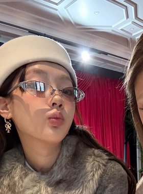 女款轻盈半框水银片防晒太阳镜