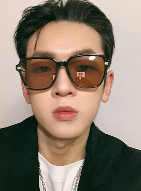 桔里防紫外线方形个性男款潮墨镜