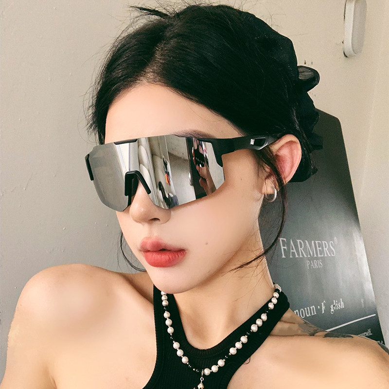 超大框大脸水银色防风骑行眼镜女反光登山护目镜运动跑步墨镜男款,淘宝优惠券,粉丝福利购,淘宝优惠卷