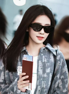 白鹿同款大框复古防晒太阳镜