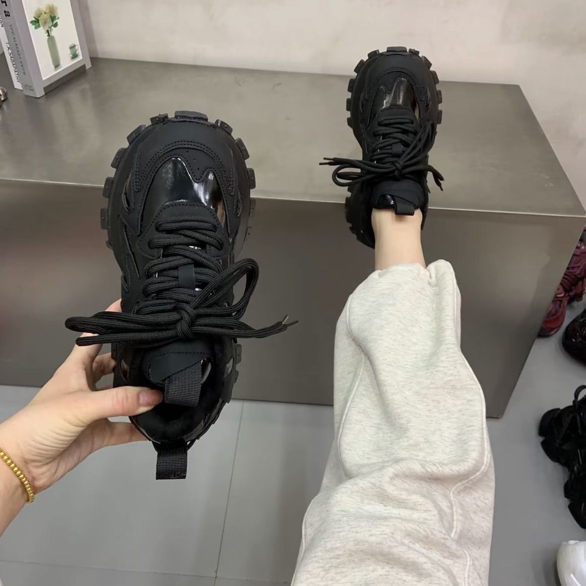 欧洲站老爹鞋女新款厚底显脚小休闲运动鞋小白鞋真皮时尚阿甘鞋 - 图0