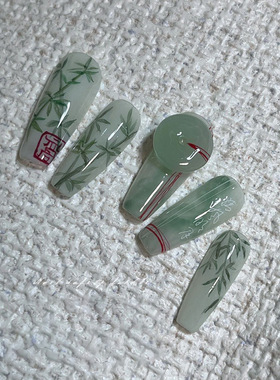 美甲饰品平安扣圈圈玉石绿色