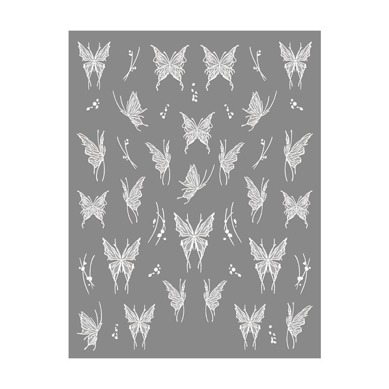 网红新款美甲化蝶液态蝴蝶贴纸浮雕仙女薄韧白色小蝴蝶指甲贴装饰,淘宝优惠券,粉丝福利购,淘宝优惠卷