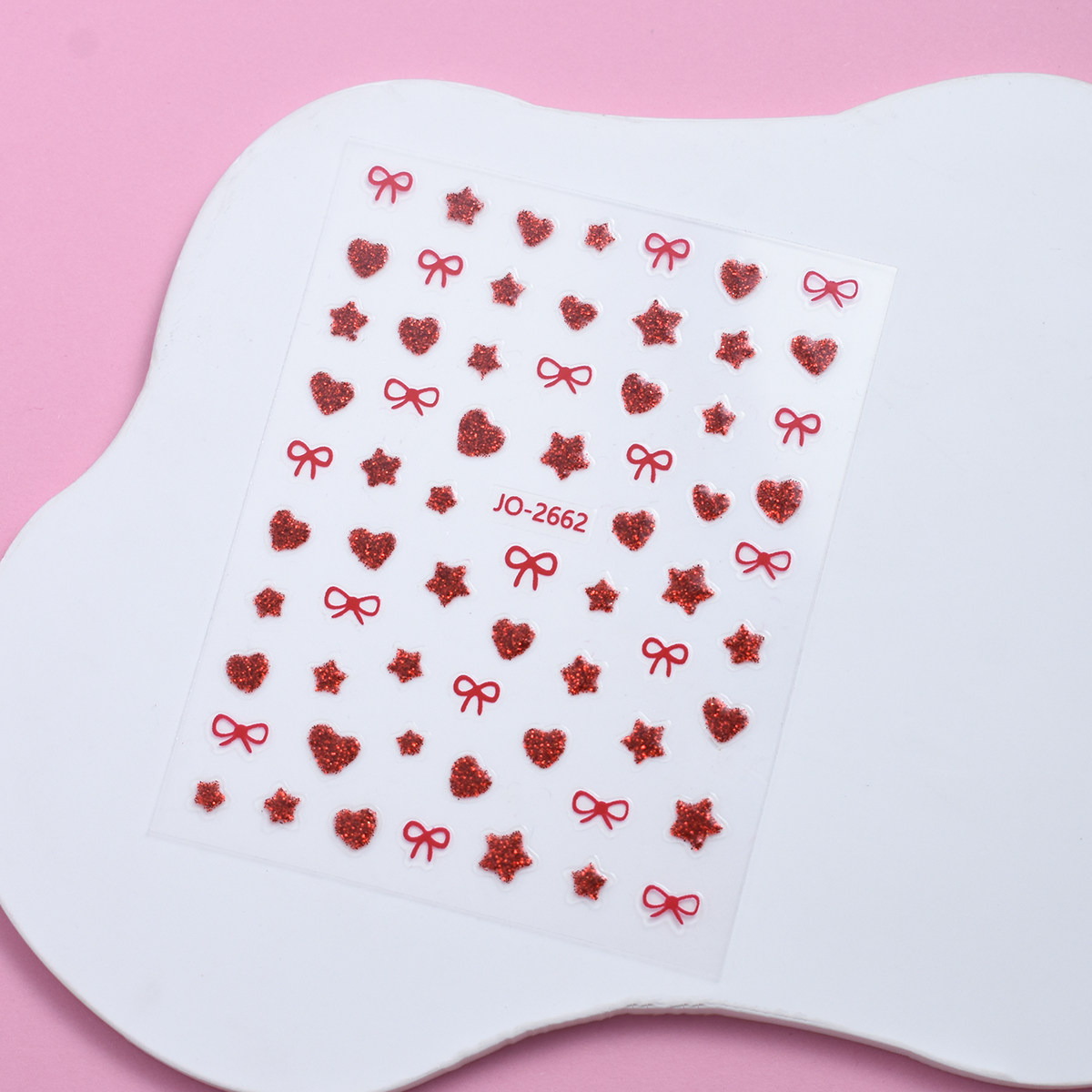 2024新款美甲贴纸夏日热款粉红色葱粉五角星爱心指甲3D背胶透明底,淘宝优惠券,粉丝福利购,淘宝优惠卷