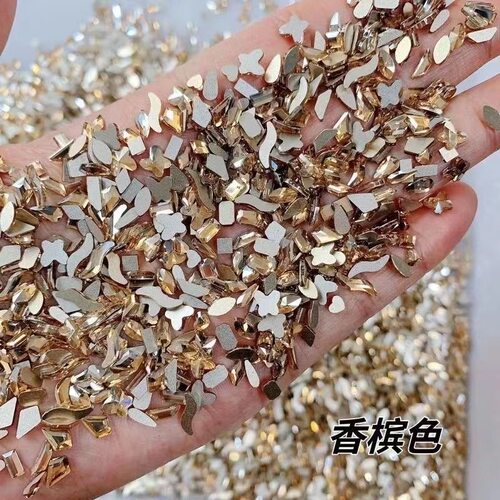 香槟色迷你小号平底异形钻新款钻石美甲钻网红超闪水钻指甲装饰品 - 图2
