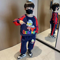 Ottman clothes bright light male baby fall suit boy Cool handsome pair of spring and autumn clothing and pants two sets of damp