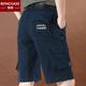 Summer work shorts for men's multi-bag pure cotton wash