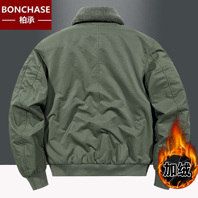 棉衣外套男士秋冬季美式复古飞行夹克加棉宽松工装棒球领棉服上衣,淘宝优惠券,粉丝福利购,淘宝优惠卷