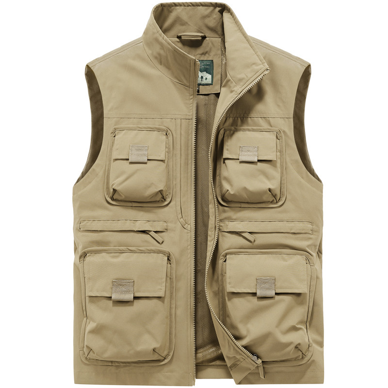 户外马甲男春秋多口袋工装背心钓鱼宽松大码速干坎肩马夹无袖外套,淘宝优惠券,粉丝福利购,淘宝优惠卷