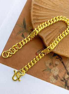 黄金粗链条手链复古时尚金包银朋克个性手环手链饰品配饰