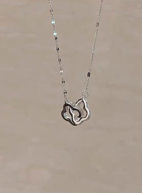 999足银轻奢小众高级双环吊坠