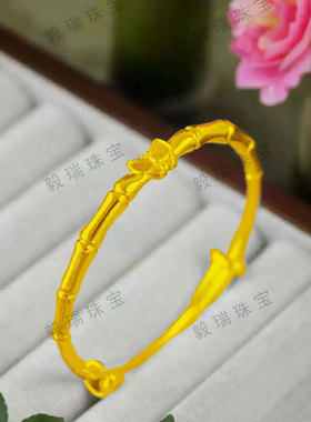 甜美蝴蝶金包银儿童手镯高级感可爱黄金百搭童镯饰品礼物