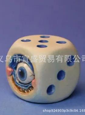 跨境恶魔骰子恐怖氛围派对摆件家居庭院骰子装饰品设计万圣节恶魔